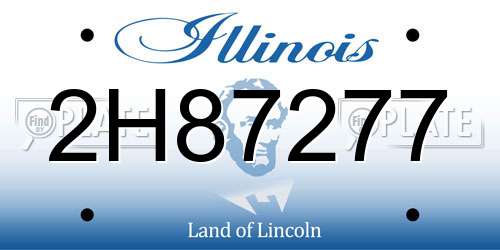 2H87277 Illinois License Plate