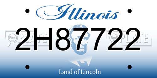 2H87722 Illinois License Plate