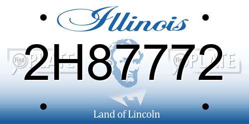 2H87772 Illinois License Plate