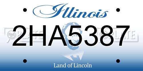 2HA5387 Illinois License Plate