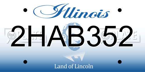 2HAB352 Illinois License Plate