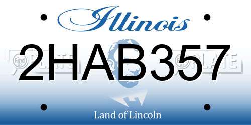 2HAB357 Illinois License Plate