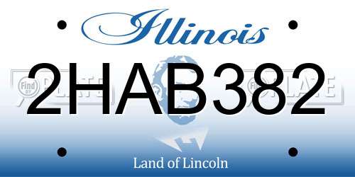 2HAB382 Illinois License Plate