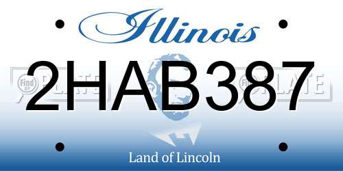 2HAB387 Illinois License Plate