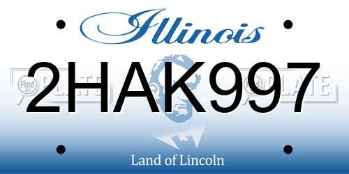 2HAK997 Illinois License Plate