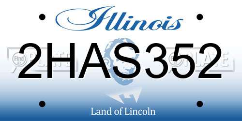 2HAS352 Illinois License Plate