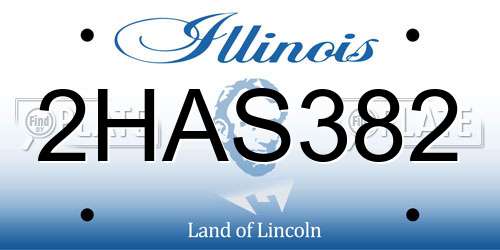 2HAS382 Illinois License Plate