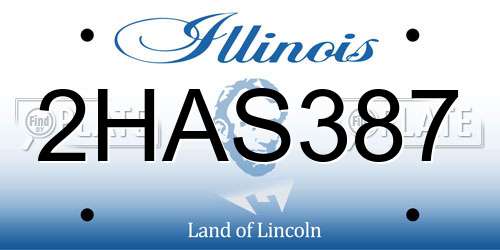 2HAS387 Illinois License Plate