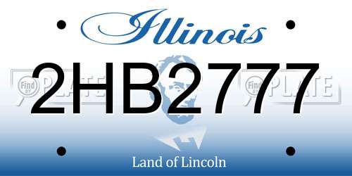 2HB2777 Illinois License Plate