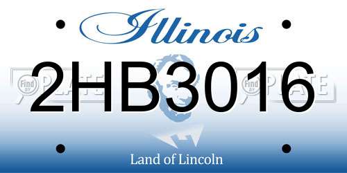 2HB3016 Illinois License Plate