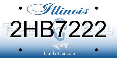 2HB7222 Illinois License Plate