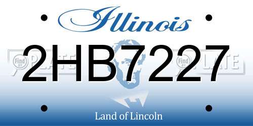 2HB7227 Illinois License Plate
