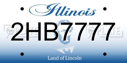2HB7777 Illinois License Plate
