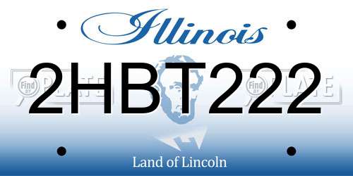 2HBT222 Illinois License Plate