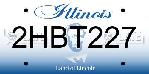 2HBT227 Illinois License Plate