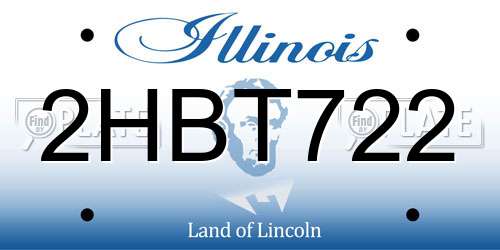 2HBT722 Illinois License Plate