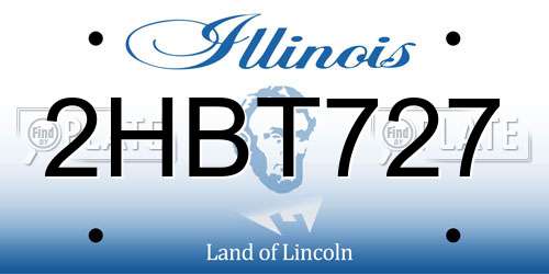 2HBT727 Illinois License Plate