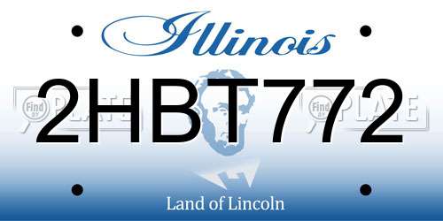 2HBT772 Illinois License Plate