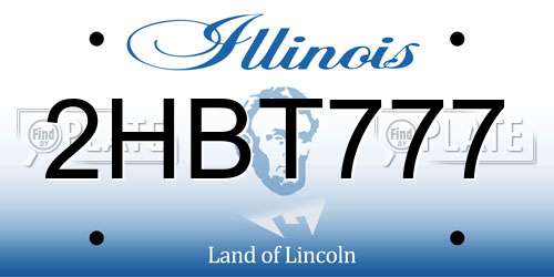 2HBT777 Illinois License Plate