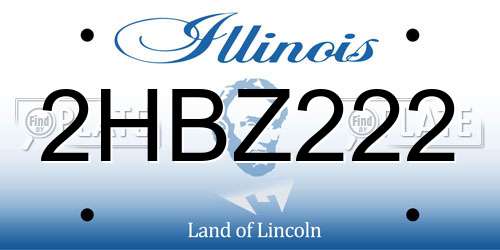 2HBZ222 Illinois License Plate