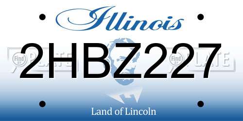 2HBZ227 Illinois License Plate