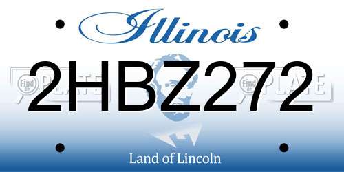 2HBZ272 Illinois License Plate