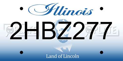2HBZ277 Illinois License Plate