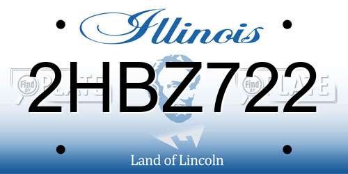 2HBZ722 Illinois License Plate