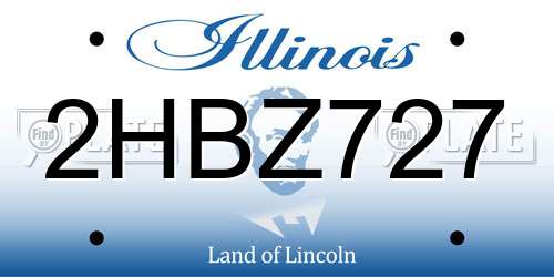 2HBZ727 Illinois License Plate