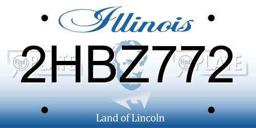 2HBZ772 Illinois License Plate