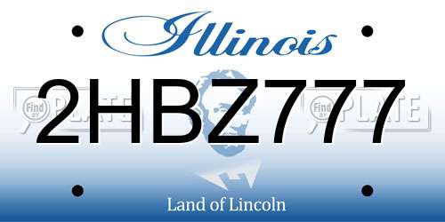 2HBZ777 Illinois License Plate