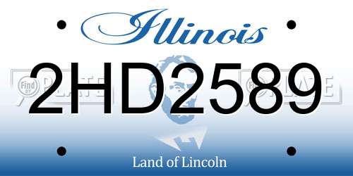 2HD2589 Illinois License Plate