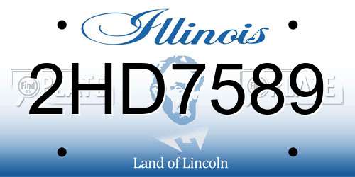 2HD7589 Illinois License Plate