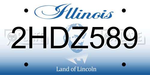 2HDZ589 Illinois License Plate