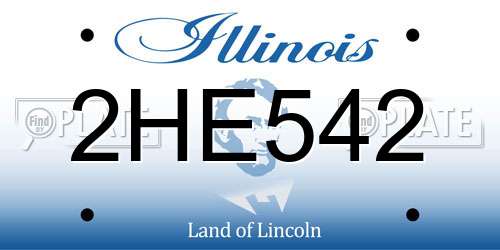 2HE542 Illinois License Plate
