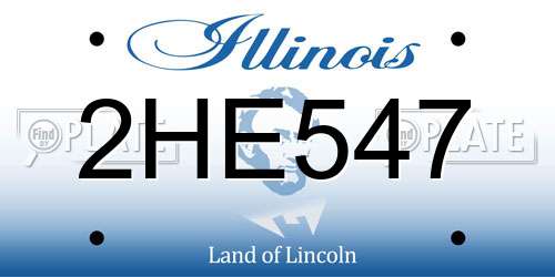 2HE547 Illinois License Plate