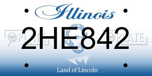 2HE842 Illinois License Plate