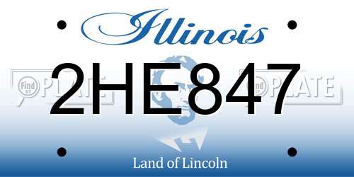 2HE847 Illinois License Plate