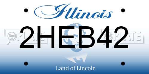 2HEB42 Illinois License Plate