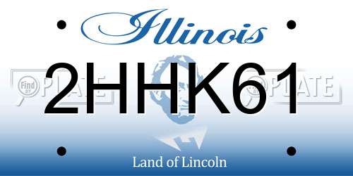2HHK61 Illinois License Plate