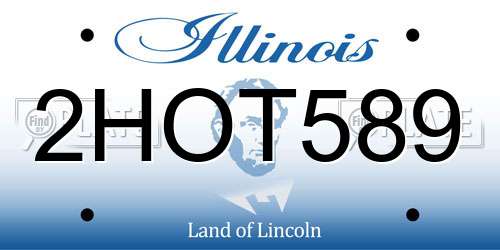 2HOT589 Illinois License Plate