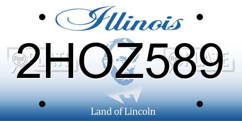 2HOZ589 Illinois License Plate