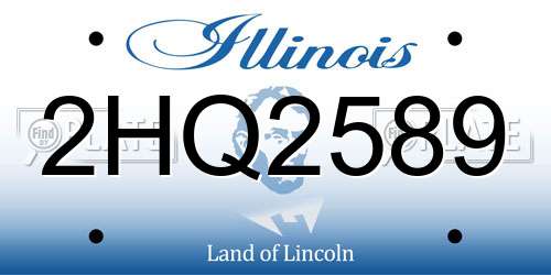 2HQ2589 Illinois License Plate