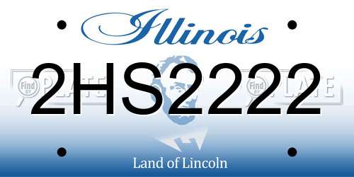 2HS2222 Illinois License Plate