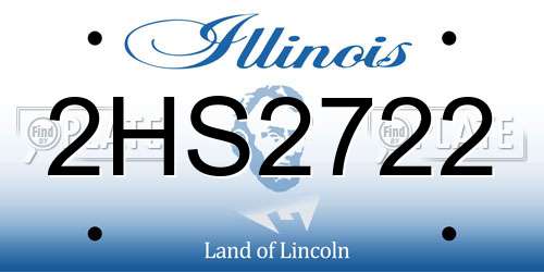 2HS2722 Illinois License Plate