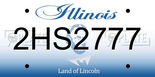 2HS2777 Illinois License Plate