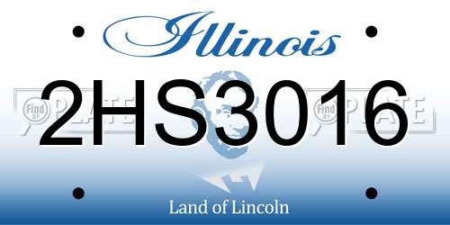 2HS3016 Illinois License Plate