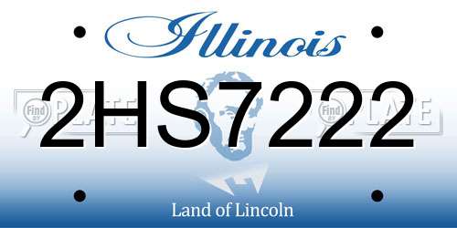 2HS7222 Illinois License Plate