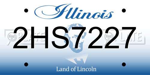 2HS7227 Illinois License Plate