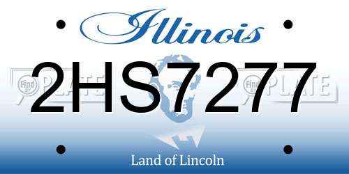 2HS7277 Illinois License Plate